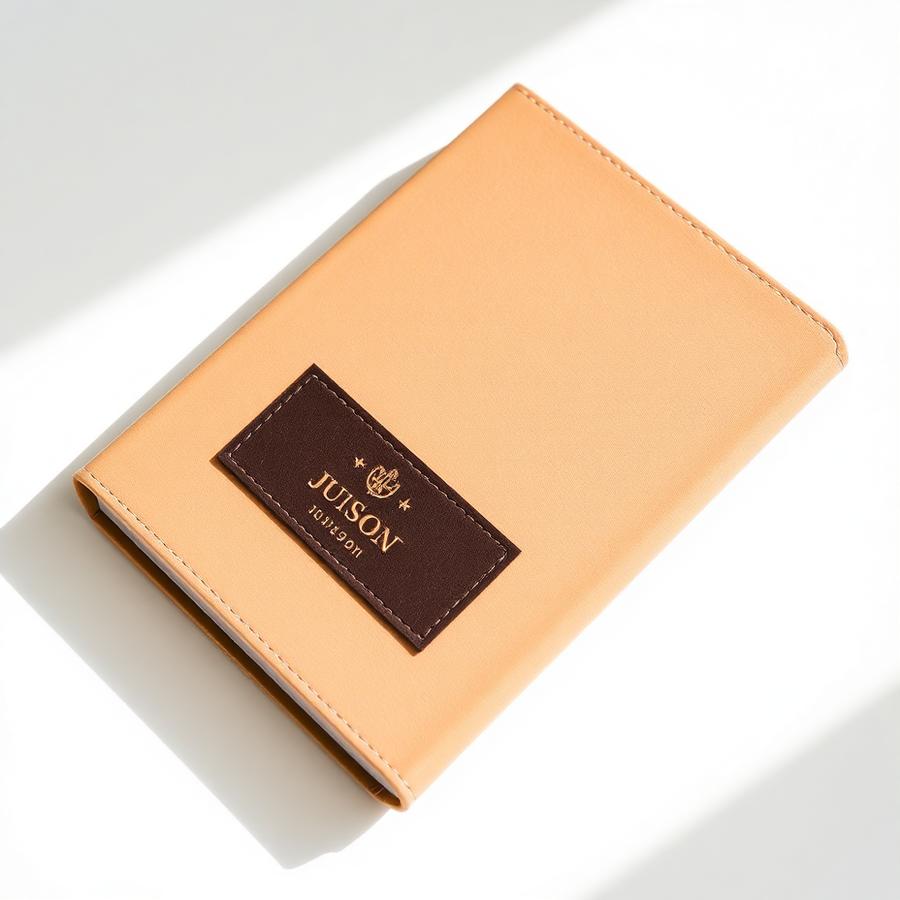 Engraved leatherette journal with a custom leather patch